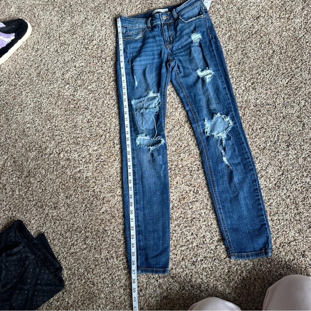 Eunina Distressed Denim Stretch Skinny Jeans Size 3 - Picture 5 of 6